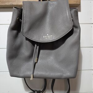 Kate Spade Charcoal Leather Backpack